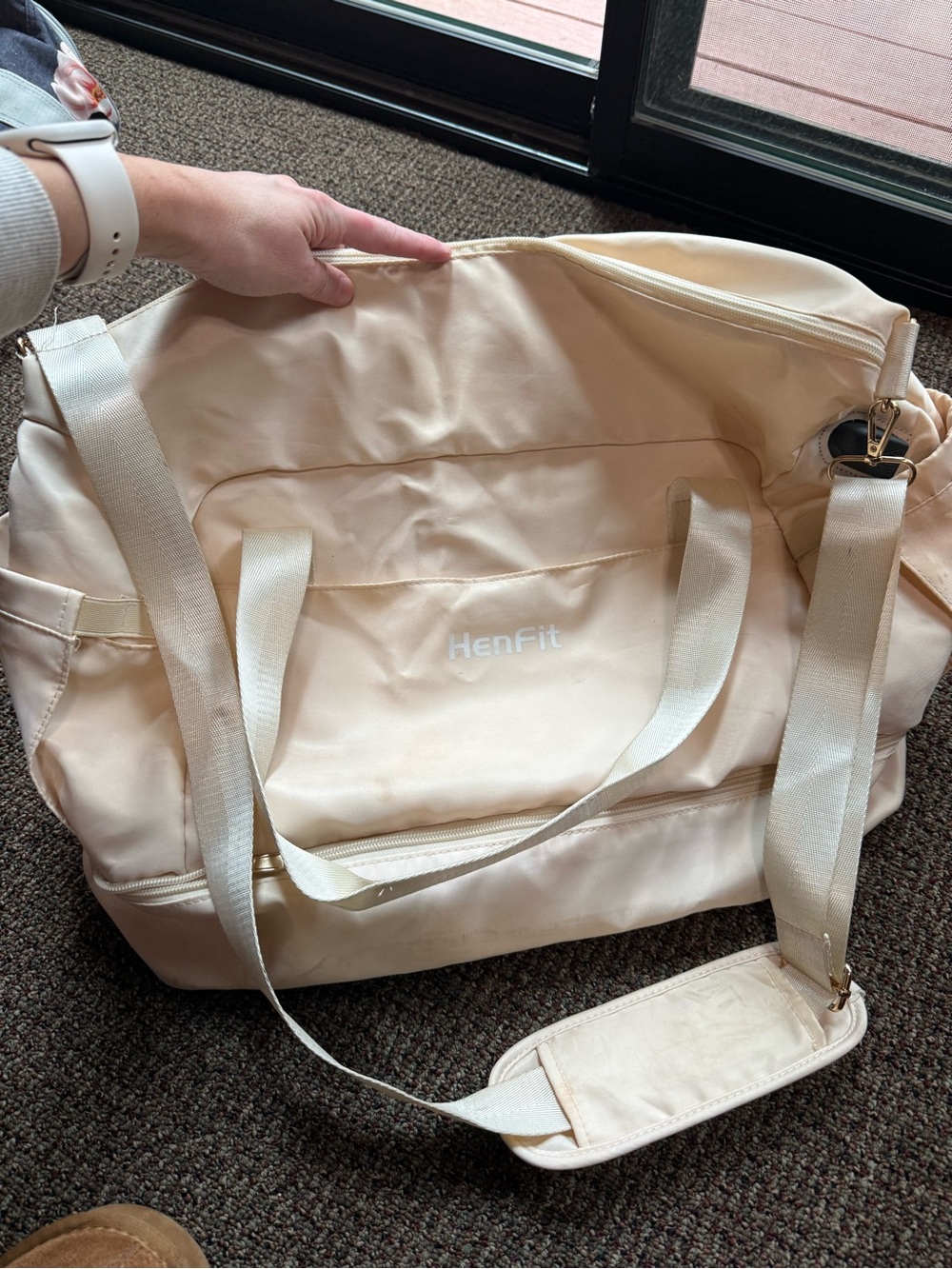 Cream Travel Duffle Bag